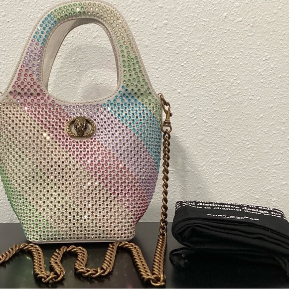 Kurt Geiger London Small Chelsea Crystal Leather Hobo Bag NWT - Picture 4 of 15